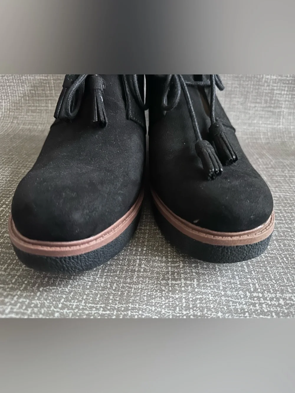 Dr. Scholl’s Women’s Black 3” Wedge Chukka Ankle Boots Lace Up Size 9M